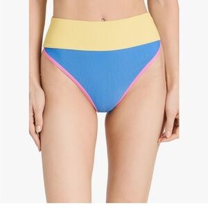 Beach Riot Bikini Bottom in Coral Reef Color block Size Large